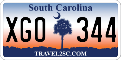 SC license plate XGO344
