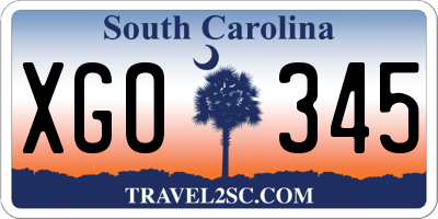 SC license plate XGO345