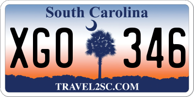 SC license plate XGO346