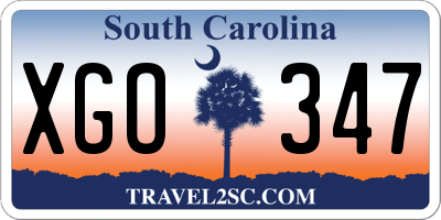 SC license plate XGO347
