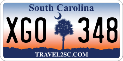SC license plate XGO348