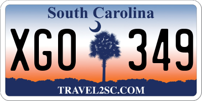 SC license plate XGO349