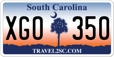 SC license plate XGO350
