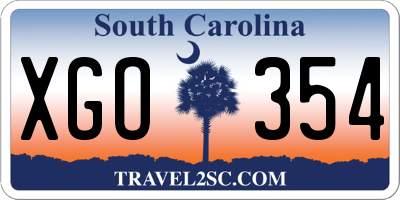 SC license plate XGO354