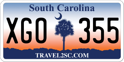 SC license plate XGO355