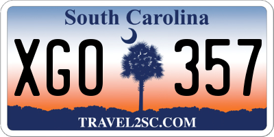 SC license plate XGO357