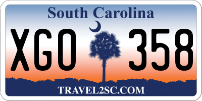 SC license plate XGO358