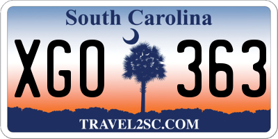 SC license plate XGO363