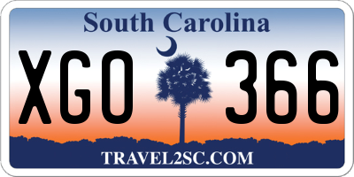 SC license plate XGO366