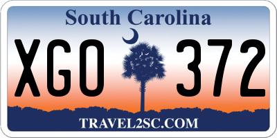 SC license plate XGO372