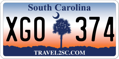 SC license plate XGO374