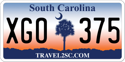 SC license plate XGO375