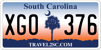 SC license plate XGO376