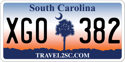 SC license plate XGO382