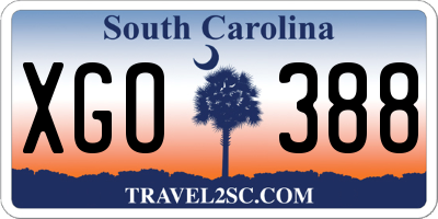 SC license plate XGO388