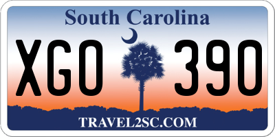 SC license plate XGO390