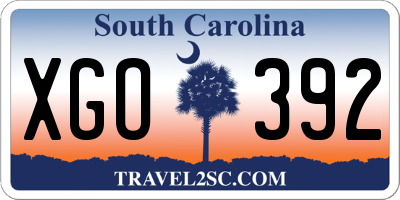 SC license plate XGO392