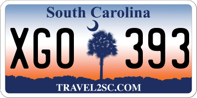 SC license plate XGO393