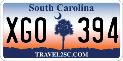 SC license plate XGO394