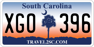 SC license plate XGO396
