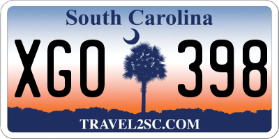SC license plate XGO398