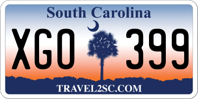 SC license plate XGO399