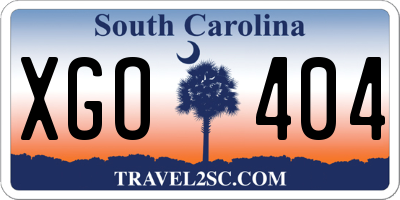 SC license plate XGO404