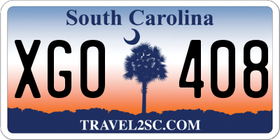 SC license plate XGO408