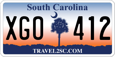 SC license plate XGO412