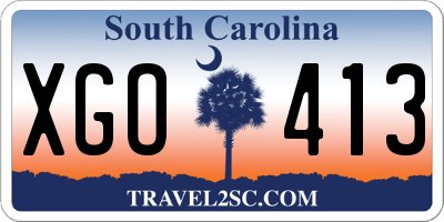 SC license plate XGO413