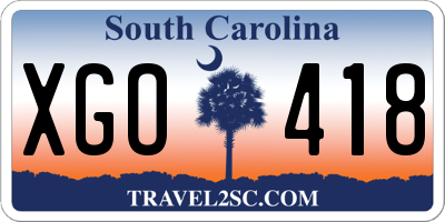 SC license plate XGO418