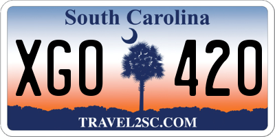 SC license plate XGO420