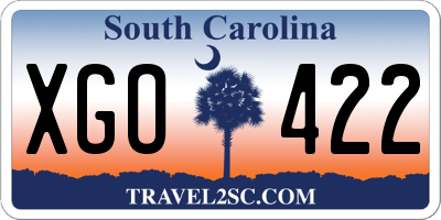 SC license plate XGO422