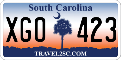 SC license plate XGO423