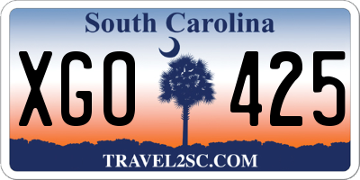 SC license plate XGO425