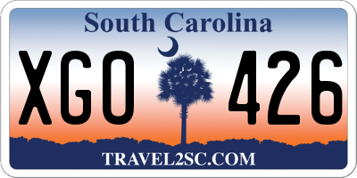 SC license plate XGO426