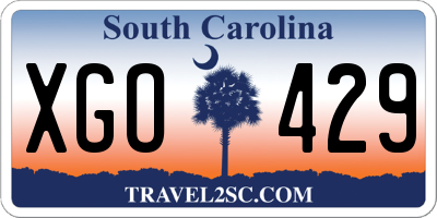 SC license plate XGO429