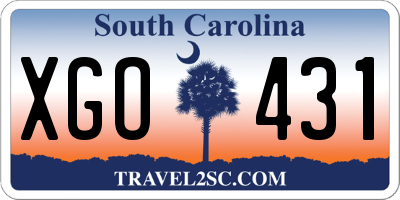 SC license plate XGO431