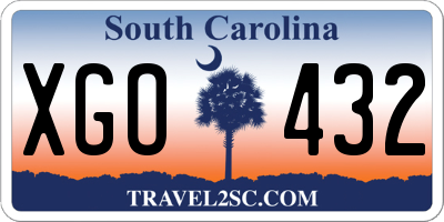 SC license plate XGO432