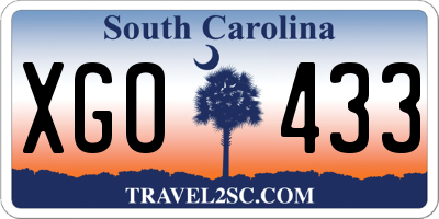 SC license plate XGO433