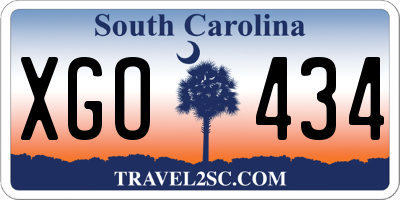SC license plate XGO434