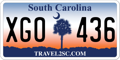 SC license plate XGO436