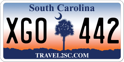 SC license plate XGO442