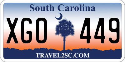 SC license plate XGO449