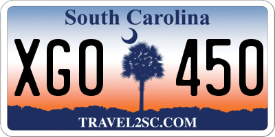 SC license plate XGO450