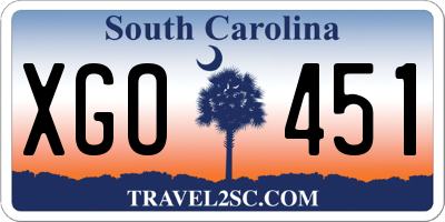 SC license plate XGO451