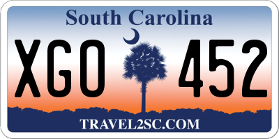 SC license plate XGO452