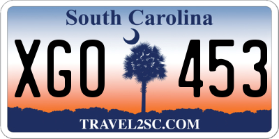SC license plate XGO453
