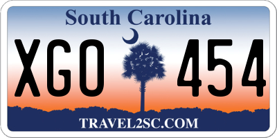SC license plate XGO454