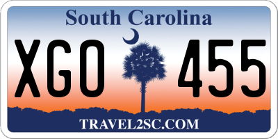 SC license plate XGO455